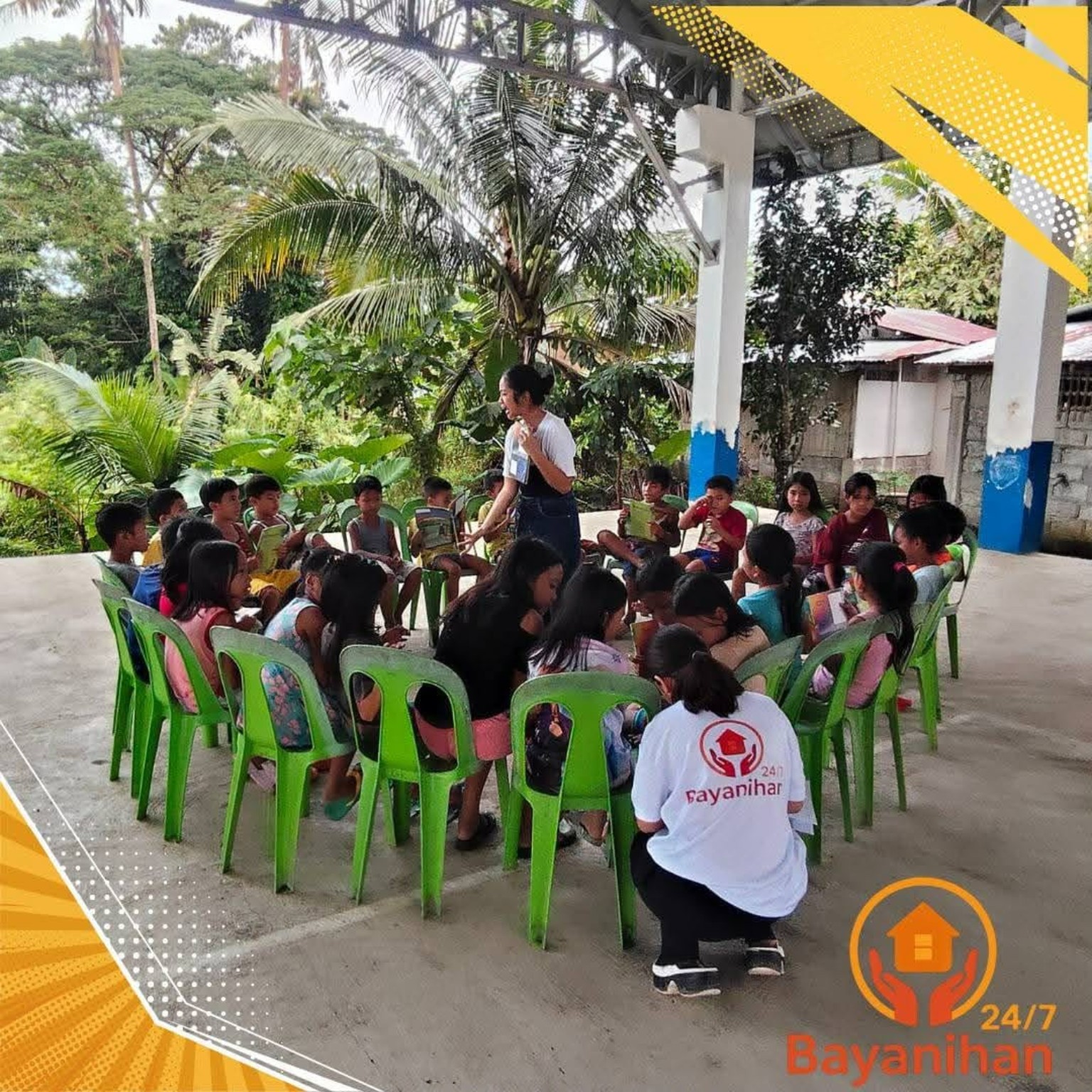 Children taking part in a mission work gathering